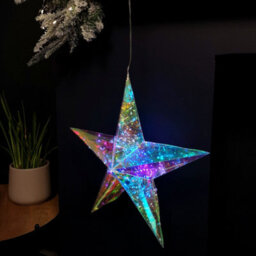 Samuel Alexander 36Cm Battery Operated Light Up Hanging Christmas Dreamlight Star With 100 White Leds - thumbnail 4