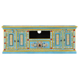 Berkfield Tv Cabinet Blue 110X30X40 Cm Solid Wood Mango - thumbnail 3