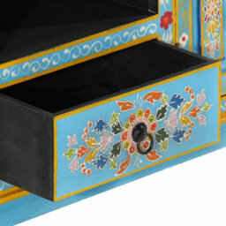 Berkfield Tv Cabinet Blue 110X30X40 Cm Solid Wood Mango - thumbnail 7