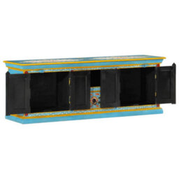Berkfield Tv Cabinet Blue 110X30X40 Cm Solid Wood Mango - thumbnail 6