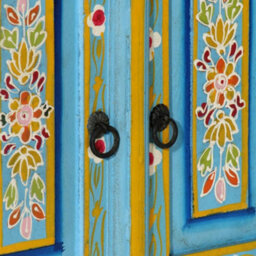 Berkfield Tv Cabinet Blue 110X30X40 Cm Solid Wood Mango - thumbnail 9