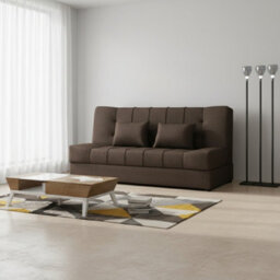 Sonia Sofa Bed With Storage Springs And Foam Stylish Living Room Or Guest Room Sofa With Cushions Brown - thumbnail 1