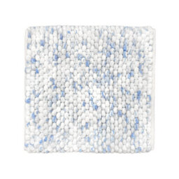 Allure Bath Fashions Marl Chunky Bobble Square Bath Mat Non Slip - Blue - thumbnail 1