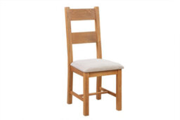 Buttercup Farm Shrewsbury Pair Of Rustic Dining Chairs - Fabric Seat - D45 X W53 X H105 Cm - Oak - thumbnail 4
