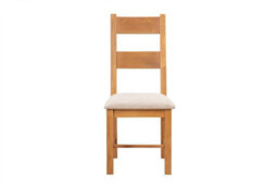 Buttercup Farm Shrewsbury Pair Of Rustic Dining Chairs - Fabric Seat - D45 X W53 X H105 Cm - Oak
