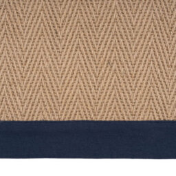 Loomed Beige Natural Jute Herringbone Pattern Non Slip Navy Border Rug 240Cm X 330Cm - thumbnail 5
