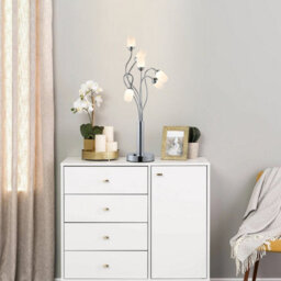 Garwarm 6-Light 56Cm Chrome Floral Led Table Lamp - Modern Novelty Design - thumbnail 3