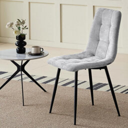 Longtoo Set Of 4 Linen Upholstered Dining Chairs With High Back And Modern Design,grey - thumbnail 2