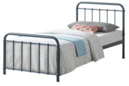 Save On Goods UK 3Ft Single Grey Tubular Steel Metal Retro Victorian Bed Frame Bedstead - thumbnail 2