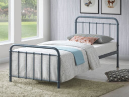 Save On Goods UK 3Ft Single Grey Tubular Steel Metal Retro Victorian Bed Frame Bedstead - thumbnail 1