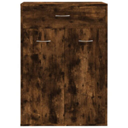 Berkfield Modern Shoe Cabinet Smoked Oak 60X35X84 Cm Engineered Wood - thumbnail 3