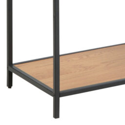 Furniture To Go Seaford Tall Black Metal Bookcase With 5 Shelves In Oak - thumbnail 6