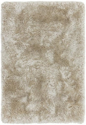 White Easy To Clean Plain Handmade , Luxurious , Modern , Plain , Shaggy , Sparkle Rug For Living Room, Bedroom - 160Cm X 230Cm - image 1