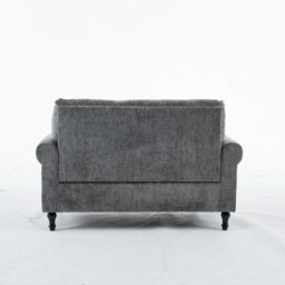 Padded Loveseat, Gray Velvet Button Tufted Loveseat - thumbnail 6