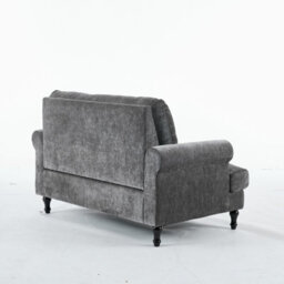 Padded Loveseat, Gray Velvet Button Tufted Loveseat - thumbnail 5