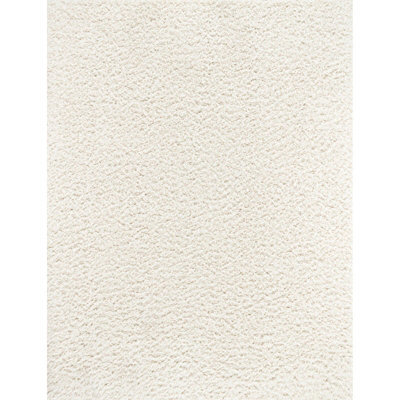 Livabliss Moda Shaggy-Solid Color Cream Plush Soft Pile Living Bedroom Rug 120 X 180 Cm Easy Care, Non Shedding - image 1