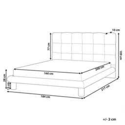 Beliani Bed Boucle Cressat 160 X 200 Cm (Eu King Size) Off-White - thumbnail 3