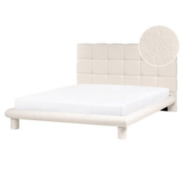 Beliani Bed Boucle Cressat 160 X 200 Cm (Eu King Size) Off-White - thumbnail 1