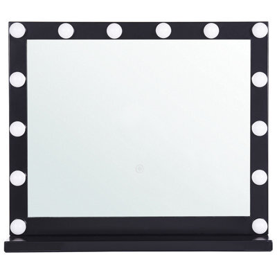 Beliani Dressing Table Mirror Led Beauvoir Black - image 1