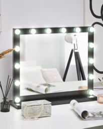 Beliani Dressing Table Mirror Led Beauvoir Black - thumbnail 2