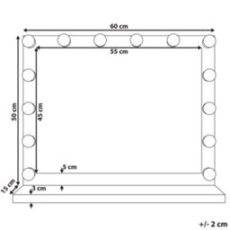 Beliani Dressing Table Mirror Led Beauvoir Black - thumbnail 3