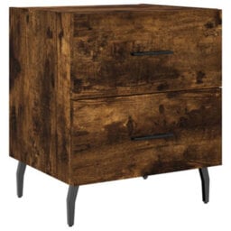 Berkfield Modern Bedside Cabinets 2 Pcs Smoked Oak 40X35X47.5 Cm Engineered Wood - thumbnail 5
