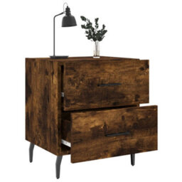 Berkfield Modern Bedside Cabinets 2 Pcs Smoked Oak 40X35X47.5 Cm Engineered Wood - thumbnail 4