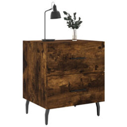 Berkfield Modern Bedside Cabinets 2 Pcs Smoked Oak 40X35X47.5 Cm Engineered Wood - thumbnail 3