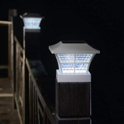 Taylor & Brown White Fence Post Solar Lights 2Pack, Led Deck Lights 3.5X3.5 & 4X4 Inch, Waterproof Outdoor Pathway Decor - thumbnail 4