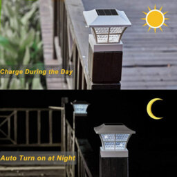 Taylor & Brown White Fence Post Solar Lights 2Pack, Led Deck Lights 3.5X3.5 & 4X4 Inch, Waterproof Outdoor Pathway Decor - thumbnail 5