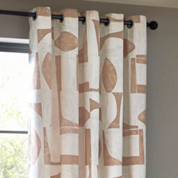 HÖEM Hoem Carro Abstract Room Darkening Eyelet Curtain Pair Clay (W)168Cm X (D)183Cm - thumbnail 3