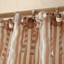 Pineapple Elephant Zanzibar Woven Stripe 140X183Cm Voile Curtain Panel Clay - thumbnail 3