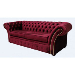 Chesterfield 3 Seater Velvet Rosso Red Sofa Bespoke In Balmoral Style - thumbnail 3