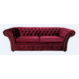 Chesterfield 3 Seater Velvet Rosso Red Sofa Bespoke In Balmoral Style - thumbnail 1