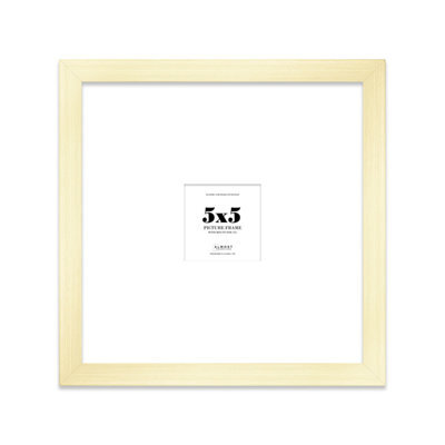"5X5"" Gold Picture Frame - 5X5"" Square Frame With 1X1"" Mount For 5X5""/1X1"" Pictures Art Deco Style Room Decor, 1 Pack" - image 1