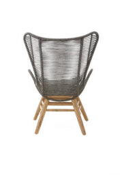 Orsina Grey Rope Lounge Chair And Footstool, High-Back Space-Saver Couch Chair, Improves Body Posture Footrest - thumbnail 5