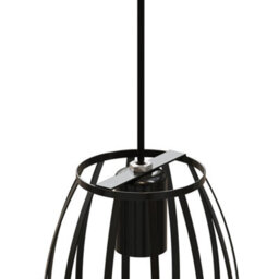 Living And Home Single Lamp Black Iron Cage Chandelier For Kitchen Island, Bedroom And Dining Room, E27 Lamp Base, Bulb Not Included - thumbnail 6