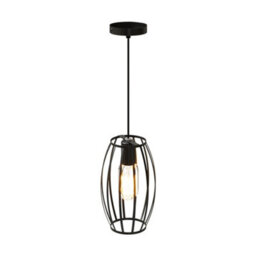 Living And Home Single Lamp Black Iron Cage Chandelier For Kitchen Island, Bedroom And Dining Room, E27 Lamp Base, Bulb Not Included - thumbnail 5