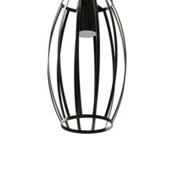 Living And Home Single Lamp Black Iron Cage Chandelier For Kitchen Island, Bedroom And Dining Room, E27 Lamp Base, Bulb Not Included - thumbnail 8