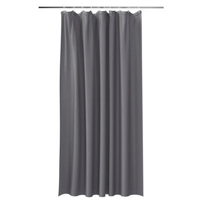 GoodHome Koros Anthracite Plain Shower Curtain (W)180Cm - image 1