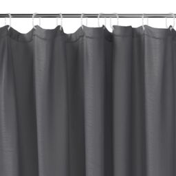 GoodHome Koros Anthracite Plain Shower Curtain (W)180Cm - thumbnail 2
