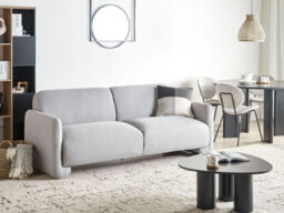 Beliani Sofa 3 Seater Saland Fabric Grey - thumbnail 2
