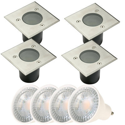 CGC Lighting Myah - Cgc Four Square Small With Bulbs Stainless Steel Inground Or Decking Lights - image 1