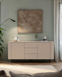 FurniComp LTD Furnicomp Palermo 180Cm 2 Door 3 Drawer Large Curved Sideboard - Cashmere - thumbnail 2