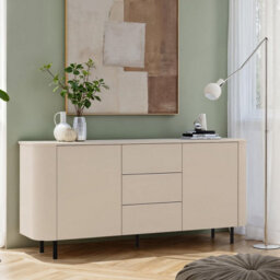 FurniComp LTD Furnicomp Palermo 180Cm 2 Door 3 Drawer Large Curved Sideboard - Cashmere - thumbnail 1