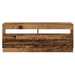 Berkfield Tv Cabinet With Led Lights Old Wood 100X35X40 Cm Engineered Wood - thumbnail 7