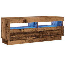Berkfield Tv Cabinet With Led Lights Old Wood 100X35X40 Cm Engineered Wood - thumbnail 3