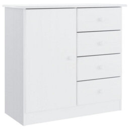 Berkfield Highboard Alta White 77X35X165 Cm Solid Wood Pine - thumbnail 9