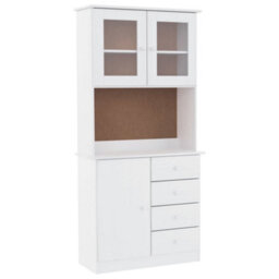 Berkfield Highboard Alta White 77X35X165 Cm Solid Wood Pine - thumbnail 2