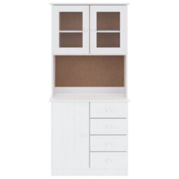 Berkfield Highboard Alta White 77X35X165 Cm Solid Wood Pine - thumbnail 3